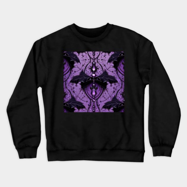 Bat pattern Crewneck Sweatshirt by Enchanted Reverie